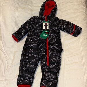 Spyder Black and Red Baby Snowsuit with Hood
